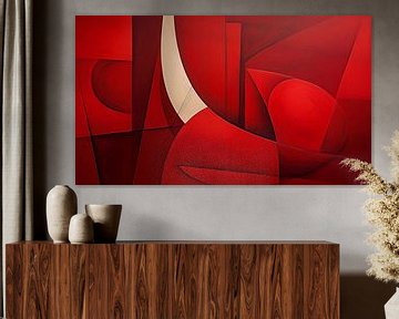 Abstracte vormen rood panorama van TheXclusive Art