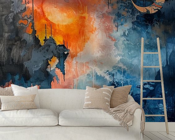 Voorbeeld van het werk in een kamer