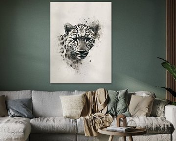 Ink Visions - Splashes of a Snow Leopard by Eva Lee