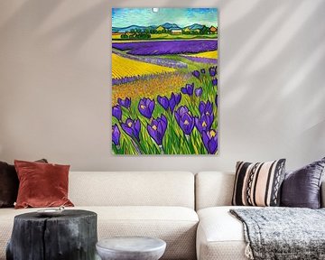 Paysage de crocus sur Niek Traas