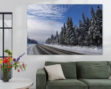 A country road in winter by Claude Laprise