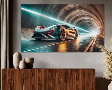 Sports car in the tunnel by Mustafa Kurnaz