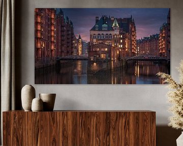 Speicherstadt, Hamburg van Photo Wall Decoration