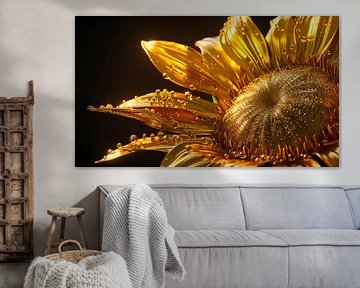Gouden zonnebloem panorama
