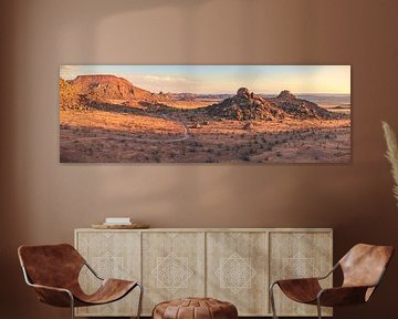 Namibië Damaraland panorama in het avondlicht van Jean Claude Castor