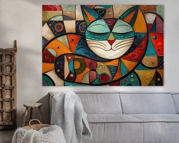 Malerei Katze | Malerei Kater von Wunderbare Kunst