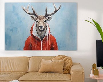 Modernes Tierportrait | Hirsch von Wunderbare Kunst