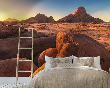 Namibia sunset at the Spitzkoppe by Jean Claude Castor