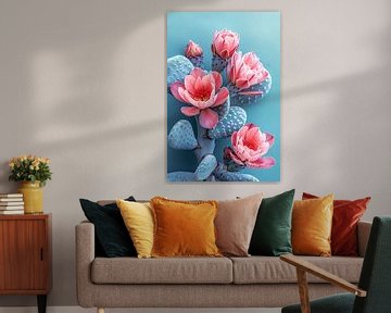 Pastel cactusbloemen van haroulita