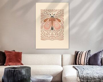 Art graphique Papillon de nuit - Nuance nue - Salon &amp ; Chambre à coucher - Art tout intérieur - Abstrait sur Design by Pien
