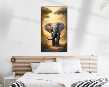 Jonge Afrikaanse Olifant van Betty Maria Digital Art