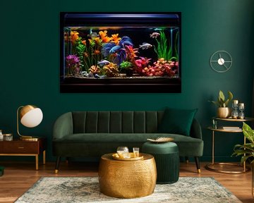Aquarium avec des poissons et des plantes colorés sur Animaflora PicsStock