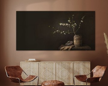 Still life with flowers. Blossom. New Masters. Warm panorama. by Alie Ekkelenkamp