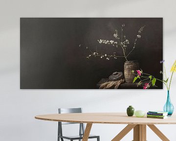 Stilleven met bloemen. Bloesem. Nieuwe Meesters. Koel panorama. van Alie Ekkelenkamp