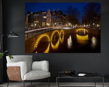Les canaux d'Amsterdam à l'heure bleue sur Ad Jekel