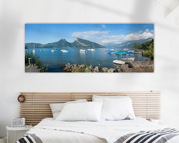 Thunersee meer met zeilboten, zomer panorama landschap, Bernes van SusaZoom