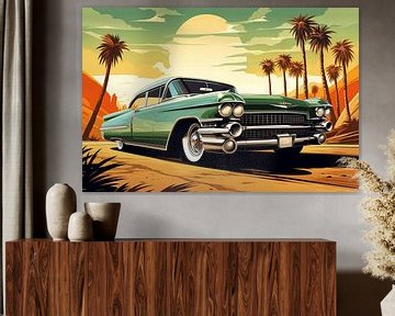 Illustration d'une Cadillac sur Cafe Noir