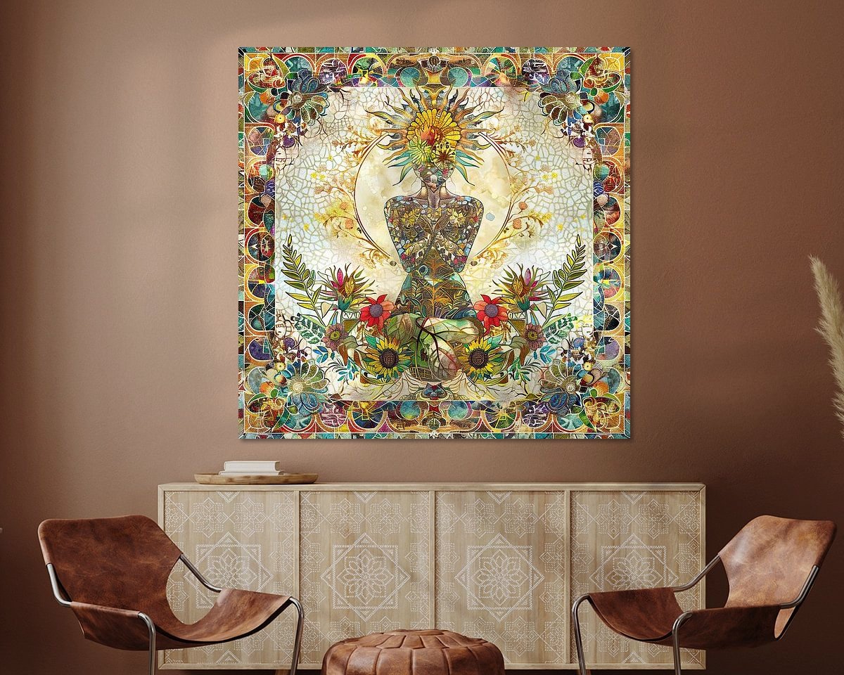 Voorbeeld van het werk in een kamer