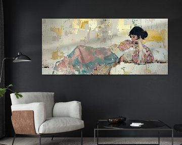 Woman Gold Abstract by Art Whims