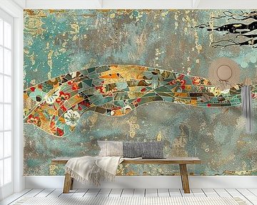 Vrouw Abstract Goud van Kunst Kriebels