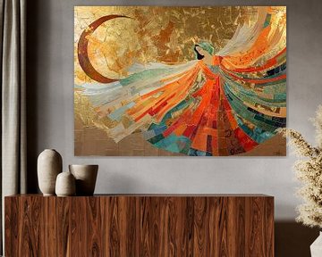 Vrouw Gouden Dans | Golden Swirl Grace van Kunst Kriebels