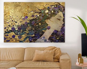 Woman Gold Abstract | Starlit Allure by Art Whims