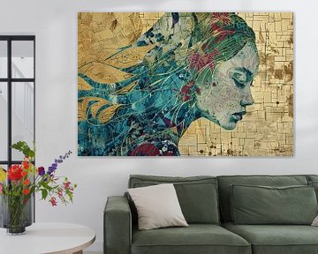 Frau Blau Gold | Urban Mirage von Kunst Laune