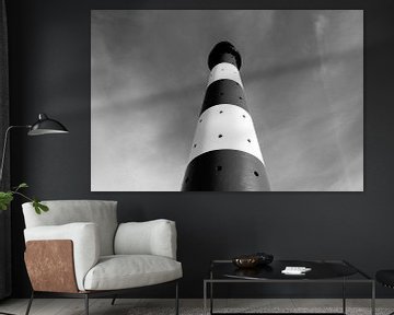 Lighthouse Westerheversand - black and white