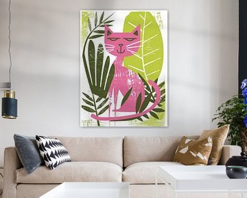 Die Rosa Katze | Druckgrafik von Frank Daske | Foto & Design