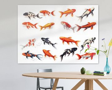 Set of koi isolated on white background, detail by Animaflora PicsStock