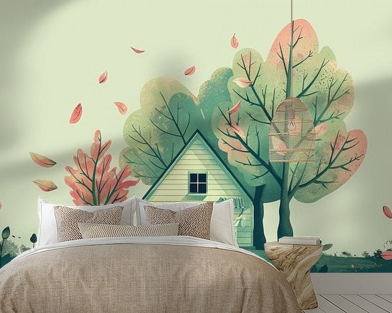 Voorbeeld van het werk in een kamer