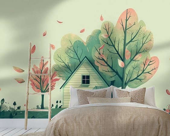 Voorbeeld van het werk in een kamer