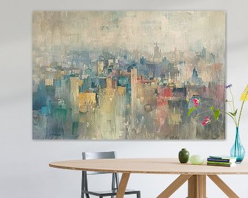 City Abstract | Tangled Skylines sur Peinture Abstraite