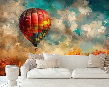 Balloon Autumn von Abstraktes Gemälde