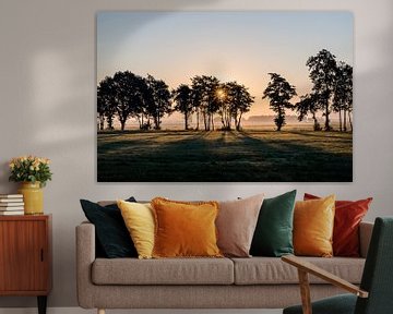 Sonnenuntergang Groningen Landschaft von Karen Velleman