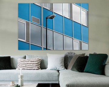 Sky blue building in Brussels by Werner Lerooy