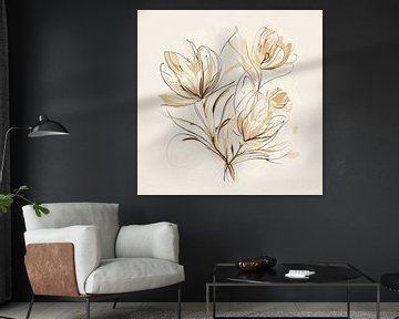 Abstracte bloemen in neutrale tinten van NTRL-S