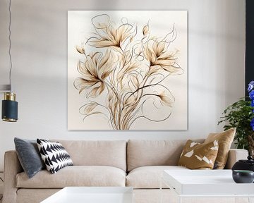 Abstract flowers in neutral tones (2) by NTRL-S