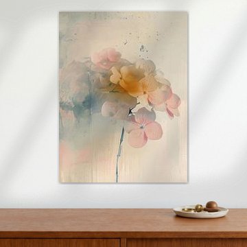 Hydrangea in pastel colours, Japandi style by Japandi Art Studio