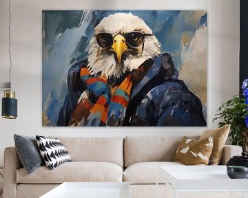 Modernes Adlerporträt | Adler mit Sonnenbrille von Wunderbare Kunst