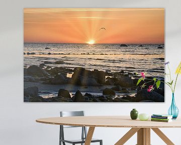 Sonnenuntergang am Strand von Poel, romantisch von Martin Köbsch