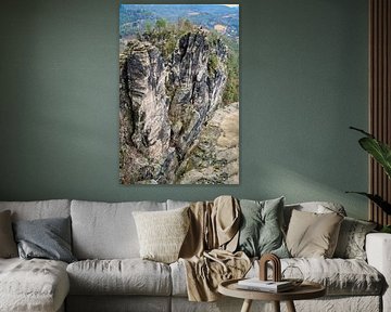 Rotsen in het Elbezandsteengebergte bij de Bastei