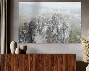 Rotsen in het Elbezandsteengebergte bij de Bastei