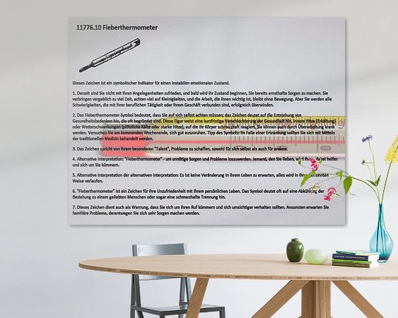 Voorbeeld van het werk in een kamer