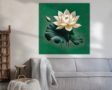 Helige Lotus -1 Japandi / Wabi Sabi van Ineke de Rijk