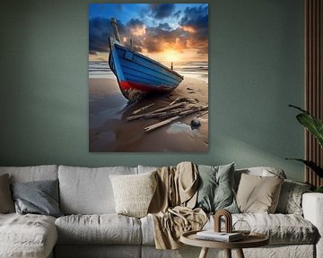Ambiance du soir en bleu et or