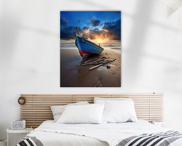 Bateau bleu, ciel bleu