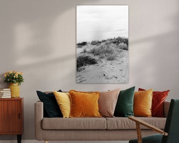 Dunes de Noordwijk en noir et blanc sur Evelien van Rijn