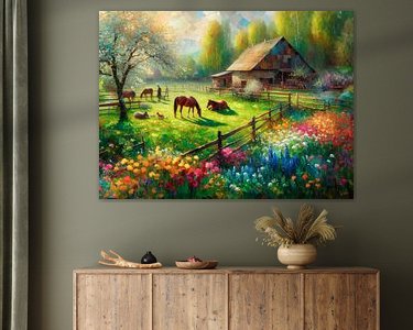 Voorbeeld van het werk in een kamer