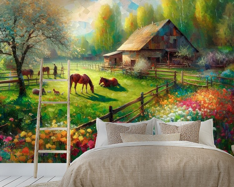 Voorbeeld van het werk in een kamer